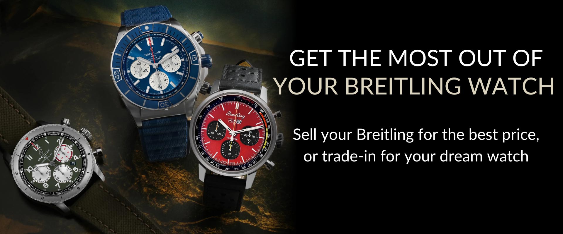 Photo showing three Breitling watches