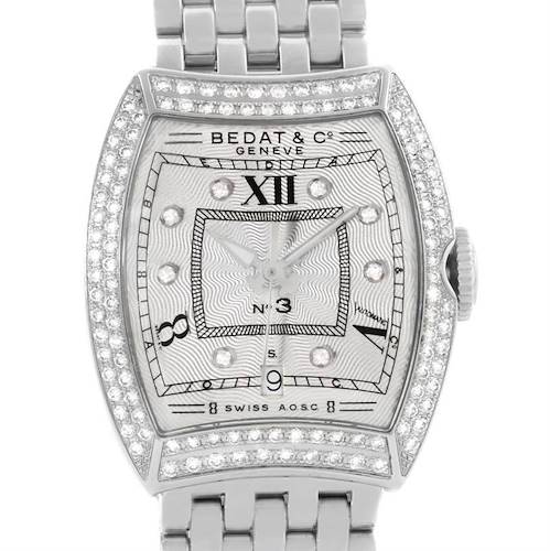 The image shows a front view of the Bedat 314.031.109 Women's Stainless Steel Silver Dial 314.031.109 Women's Stainless Steel Silver Dial No 3 Ladies Stainless Steel Diamond Watch model 314.031.109.
