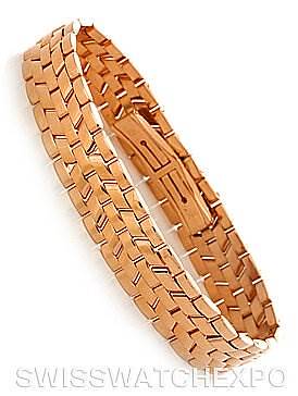 The image shows an 18K Rose Gold bracelet for a Franck Muller Men's  Men's  watch, viewed from an angle displaying its full length and clasp.