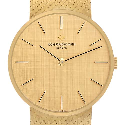 The image shows a frontal view of the Vacheron Constantin Vintage men's watch, model number BA31003, highlighting its face, hands, and woven strap texture.